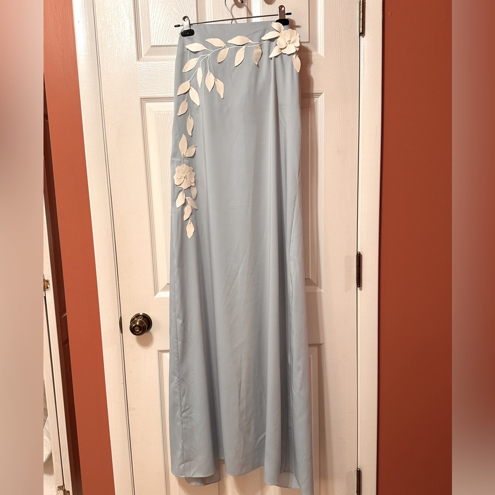 Sachin and Babi floor length, light blue, satin column gown, size 10, NWT